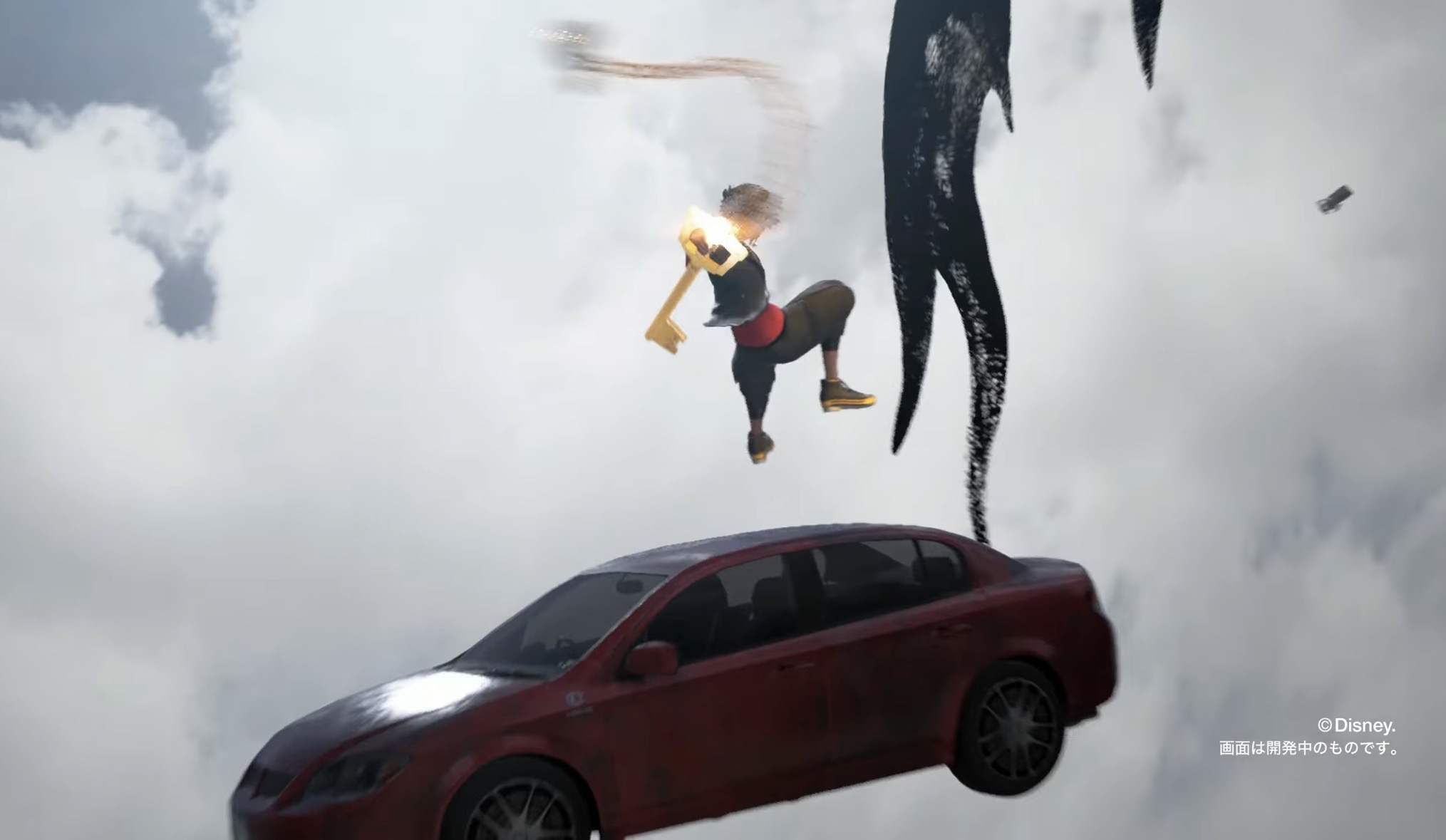 KH4 ソラ 空中 車と並走 ボス戦